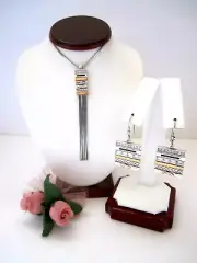 Brighton "TAPESTRY SLIM FRINGE" Necklace-Earring Set (MSR$136) NWT/Pouch