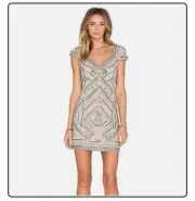 NWT Parker Dress: Silver Silk Sequin Beaded Elijah Dress Cut Out Back - Size XS