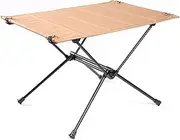 Portable Aluminium Folding Camping Table for Outdoor Travel Picnics and BBQs Lightweight and Durable Bed Desk for Computer Use (Khaki)