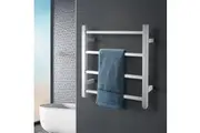 ACA 4 Bars Square Electric Heated Towel Rack 520x500mm Chrome Stainless Steel Towel Rail Warmer Clothes