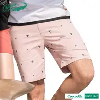 在飛比找momo購物網優惠-【Crocodile】男時尚繡花舒適修身短褲(粉紅色)