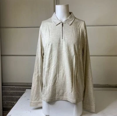TED BAKER Karpol LS Regular Soft Touch Polo Shirt Men's Size 4 Natural