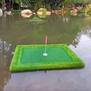 Floating Green Golf Mat Water Pool Flag Turf Pool Golf Game Floating Mat 30*60cm