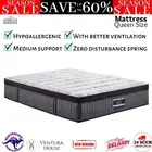 Giselle Bedding 34cm Mattress Latex Foam 9 Zone Pocket Spring Belgium Fabric New