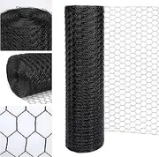 [Wirewonders] Black 19GA Chicken Wire 36inx150ft, Chicken Wire Fencing, Garden Fence, Metal Poultry Wire Netting, Galvanized PVC Coated Mesh for Animal/Rabbit/Floral/Chicken Coop/DIY Projects.