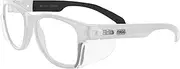 MAGID White Stylish Safety Glasses, 1 Pair, ANSI Z87 Impact Protective Eyewear, Anti-Fog, Scratch-Resistant, UV Light Protection, Case Included