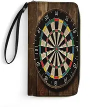 [BFGWK] Large Wallet Novelty Dart Board Printing Long Wallet With Zipper Leather Wallet Suitable For Both Men And Women, style, 19.7x10.5cm, Style, 19.7x10.5cm, 现代