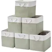 Cube Storage Bins for Shelves, 13 In. X 13 In. Green Storage Cubes, (6-Pack)