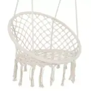 Hotebike Hammock Chairs 47" For Indoor/Outdoor Cotton Rope Macrame Swing White