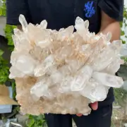 14.1lb Large Natural Clear White Quartz Crystal Cluster Rough Healing Specimen