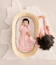 [Swaddle Up™] Dusty Pink Moon and Back •Cotton Fleece