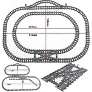City Trains Flexible Tracks Forked Straight Curved Rails Switch Building Block Bricks High-tech Crea Y 1 right left