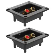 2 Pcs Terminal Box Terminals Subwoofer Plates Speaker Binding Post Connectors