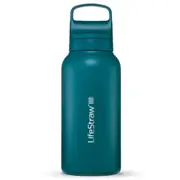 LifeStraw Go 2.0 - 1L Stainless Steel Water Filter Bottle - Laguna Teal
