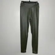 OFFLINE by Aerie Legging Women Large Olive Green Faux Leather NEW High Waisted