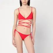 [The Attico] Two-piece triangle bikini in red XS Red