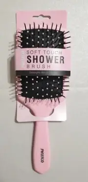 Swissco Soft Touch Paddle Brush Coral for Natural, Curly, Wet or Dry Hair