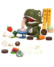 Dinosaur Noodle Maker Toy Playset Play Food Set Dough Molding Kit Fun Kitchen Ed