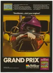 Laminated Print ORIGINAL 1982 Intellivision GRAND PRIX Video Game PRINT AD
