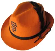 New SF Giants SGA Oktoberfest Hat w/feathers cap fedora not flip flap beanie