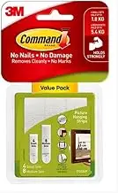 Command Picture Hanging Strips Variety Value Pack, 4-Small and 8-Medium Pairs (17203-ES), White,1 pack