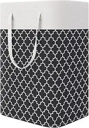 75L Laundry Basket Collapsible Laundry Storage Basket Waterproof Cotton Linen Laundry Hamper with Handles for Bedroom Bathroom(Black)