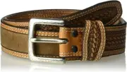 Ariat Western Mens Belt Leather Embossed Weave Brown_CgHy4