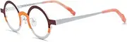 [FONEX] Colorful Pure Titanium Glasses Frame Women Retro Round Eyeglasses