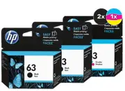 HP 63 Ink Cartridge Value Pack - Includes: [2 x Black, 1 x Tri-Colour]
