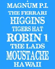 Magnum PI 1980's TV show nostalgic metal sign