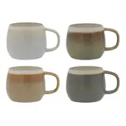 4pc Ecology Bulb Stripe 360ml Stoneware Coffee/Tea Mug Cup w/ Handle Set Round