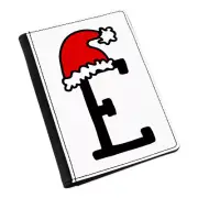 Letter E Christmas Hat Passport Holder Cover Case Red Santa Father Kids Alphabet