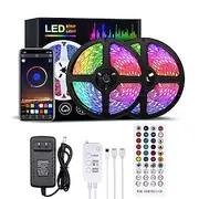 LED Strip Lights Bluetooth Music Sync 40/30/20/10m Color Changing LED Strip 40 Keys Remote Sensitive Built in Mic App Controlled LED Lights 5050 RGB APP Remote