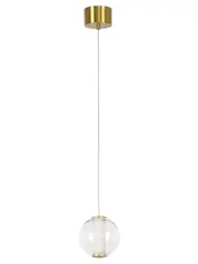 Made by Mayfair Encanto Small LED Colour-Shifting Pendant in Aged Brass with Spanish Alabaster and Clear Glass