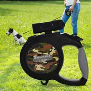 8M Automatic Retractable Dog Leash with Flashlight Durable Nylon Green Camo Green 24x20x5cm