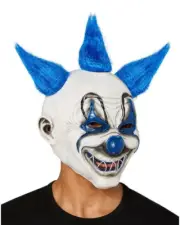 2 BLUE & RED KRAZY EVIL WICKED CLOWN LIGHT UP MASK LOT HALLOWEEN COSPLAY NEW