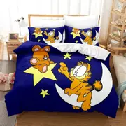 v1106 Bed Sheets Garfield Anime Duvet Cover Set Comforte Printed Cartoon Twin Size Bedding Sets Christmas Gifts -piece 3-Piece Bedding Set (1 Duvet Co