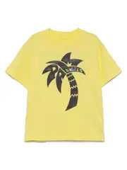 [Palm Angels Kids] Surf Palm-print T-shirt 12 Yellow