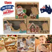 12PCS Christmas Candy Cookie Boxes Bakery Gift Boxes Cupcake Muffin Cake BoxesSW