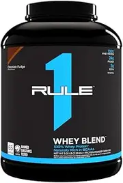 Rule1 R1 Whey Blend 68 Servings, Chocolate Fudge,, Chocolate Fudge 2.5 kilograms
