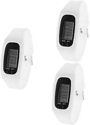 LIFKICH 3pcs Wristband Trendy Bracelets Digital Pedometer Watch Outdoor Pedometer Watch Multitools Wrist Pedometer Exercise Watch LED Bracelet Multi Function Step Counter White