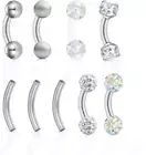 16G 5-7Pcs Stainless Steel Rook Daith Earrings Belly Lip Ring Eyebrow Studs Cart