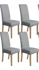 Amazon Basics Stretch Dining Chair Slipcover, Set of 4, Light Grey