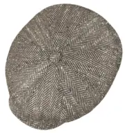 STETSON GERMANY Hatteras 55cm Flat Cap 6 7/8 8/4 Newsboy Brown Virgin Wool/silk