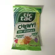 Tic Tac Chewy Sour Adventure Candy, 7 oz Fruity Cherry Lemon Orange Apple Grape
