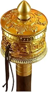 Hand Cranking Buddhist Prayer Wheel Hand Held Prayer Wheel Buddhist Prayer Wheel Buddhist Copper Handmade Prayer Wheel Exotic Enshrined Prayer Wheel(3)