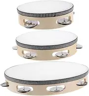 CATIEBYE Kids Tambourine Bell Wooden Hand Percussion Instrument Preschool Music Education Aid