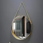 [Lvpradior] Gold Wall Mirror with Chain – Wall Mounted Vanity Mirror for Hallway, Bathroom, Vanity, Living Room Decorative (3 Large)