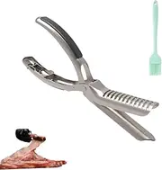 Rib Prep Pro,Stainless Steel Rib Membrane Remove Tool Kit,Membrane and Silver Skin Removal Tool for barbecue Rib Prep,Dishwasher Safe barbecue Accessories,Ergonomic Design for Easy Membrane Removal(1p