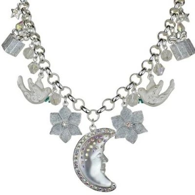KIRKS FOLLY GODDESS MOON SHADOW DOVE'S LOVE NECKLACE SILVER TONE